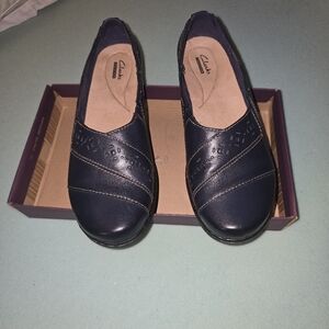 Clark' blue slip ons
